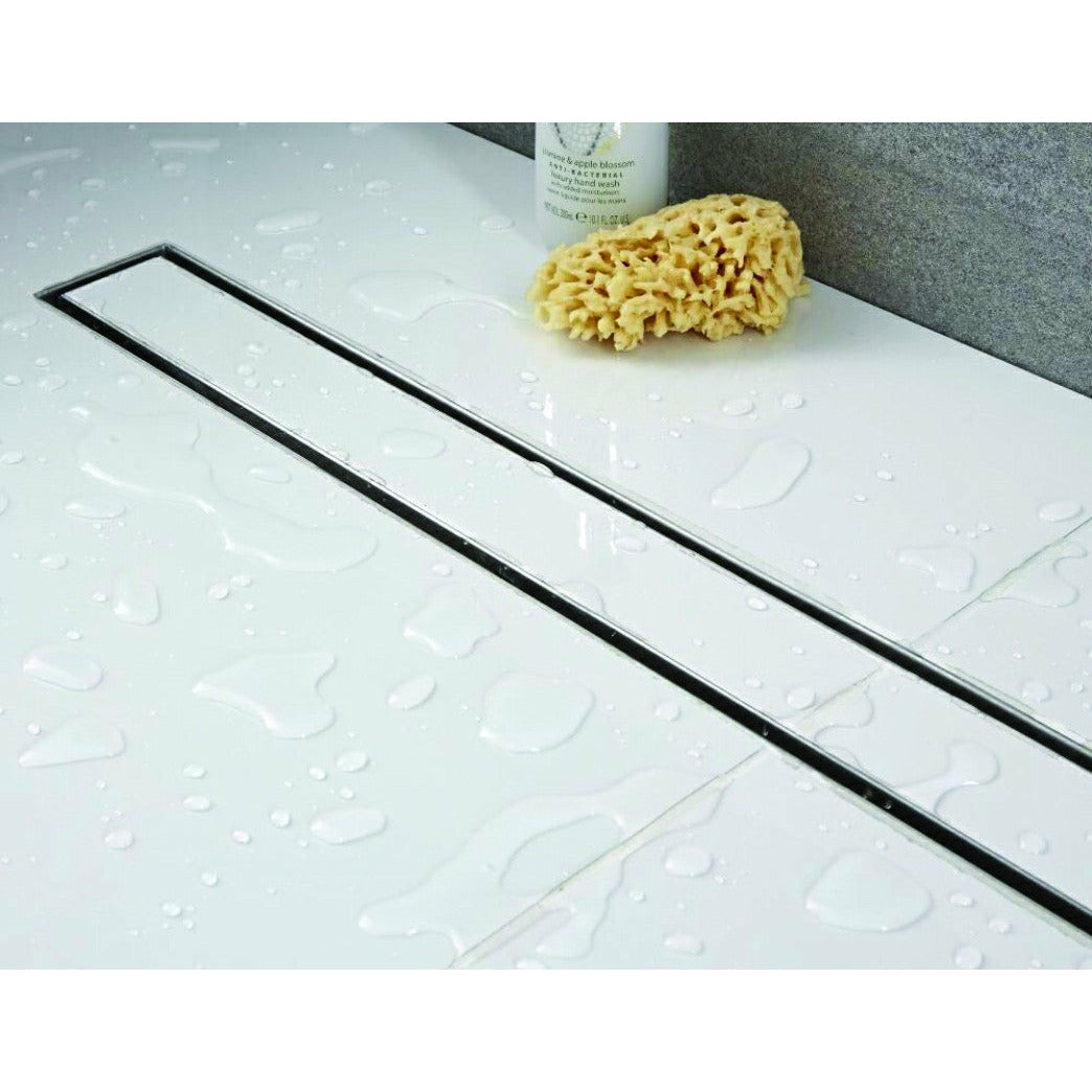 900mm Tile Insert Bathroom Shower Stainless Steel Grate Drain w/Centre outlet Floor Waste