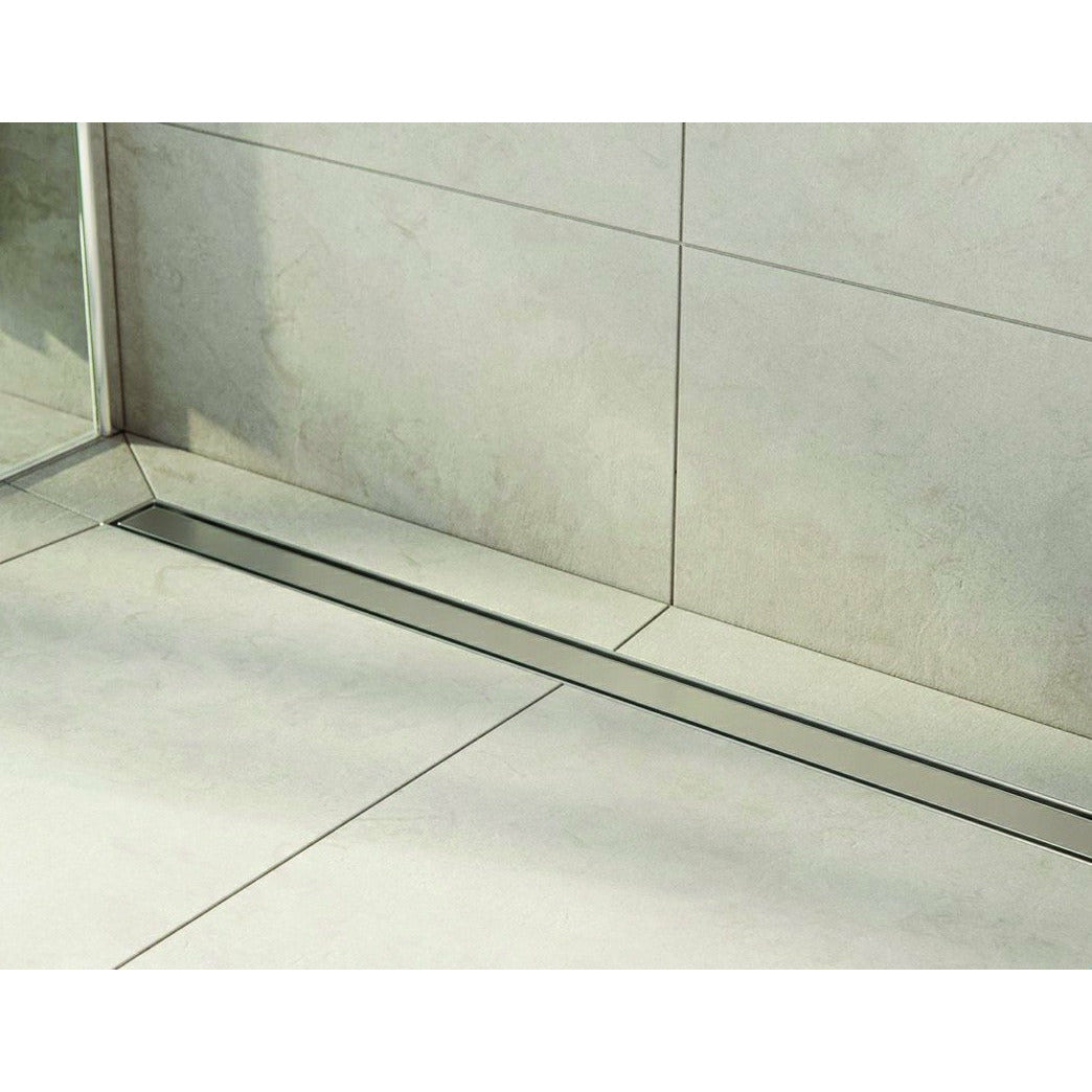 1000mm Tile Insert Bathroom Shower Stainless Steel Grate Drain w/Centre outlet Floor Waste
