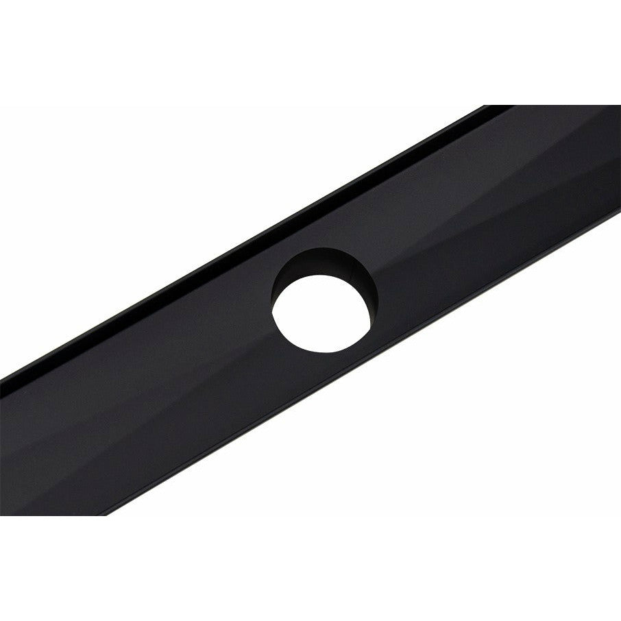 1000mm Bathroom Shower Black Grate Drain w/Centre outlet Floor Waste Square Pattern