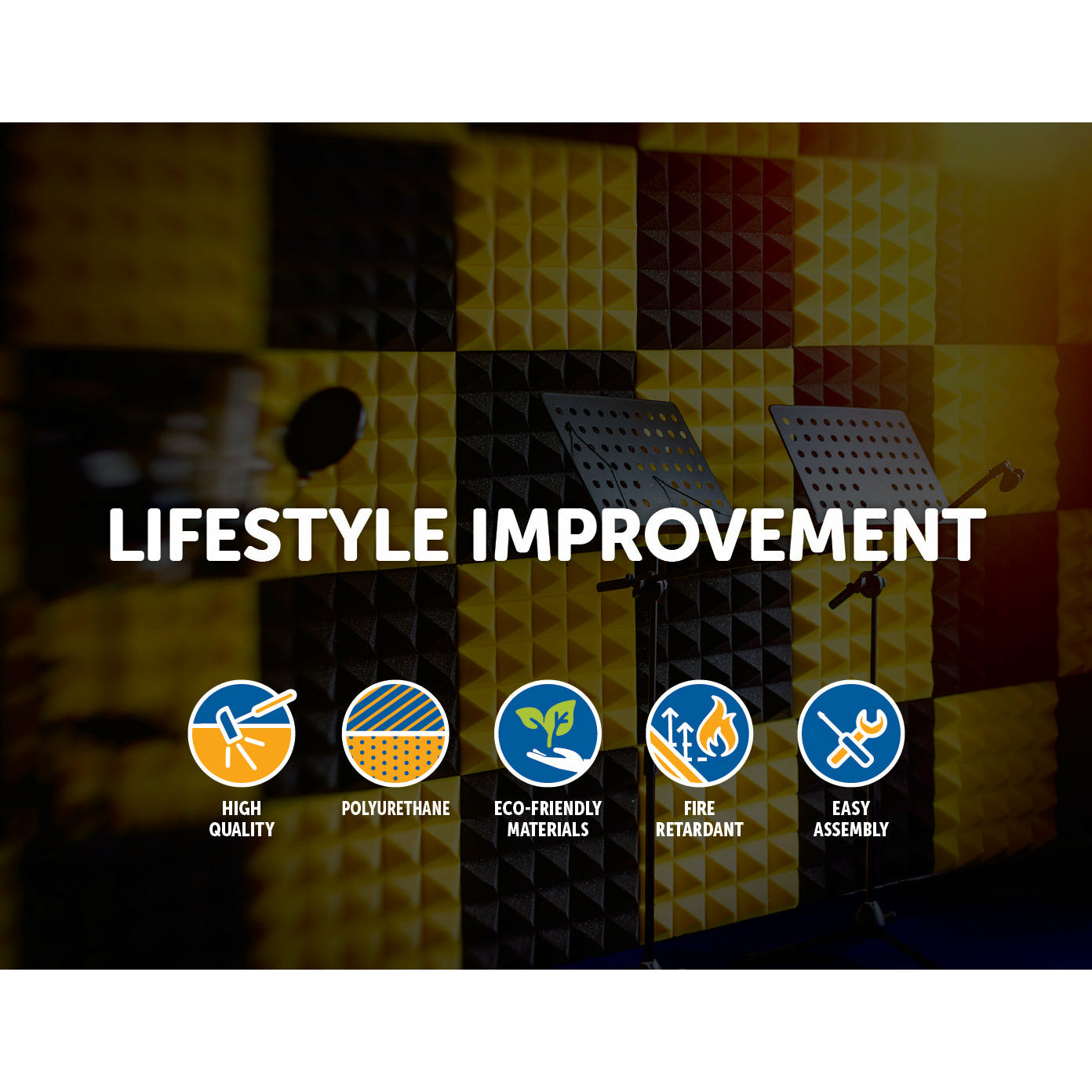 40pcs Studio Acoustic Foam Sound Absorbtion Proofing Panels Tiles Wedge 30X30CM