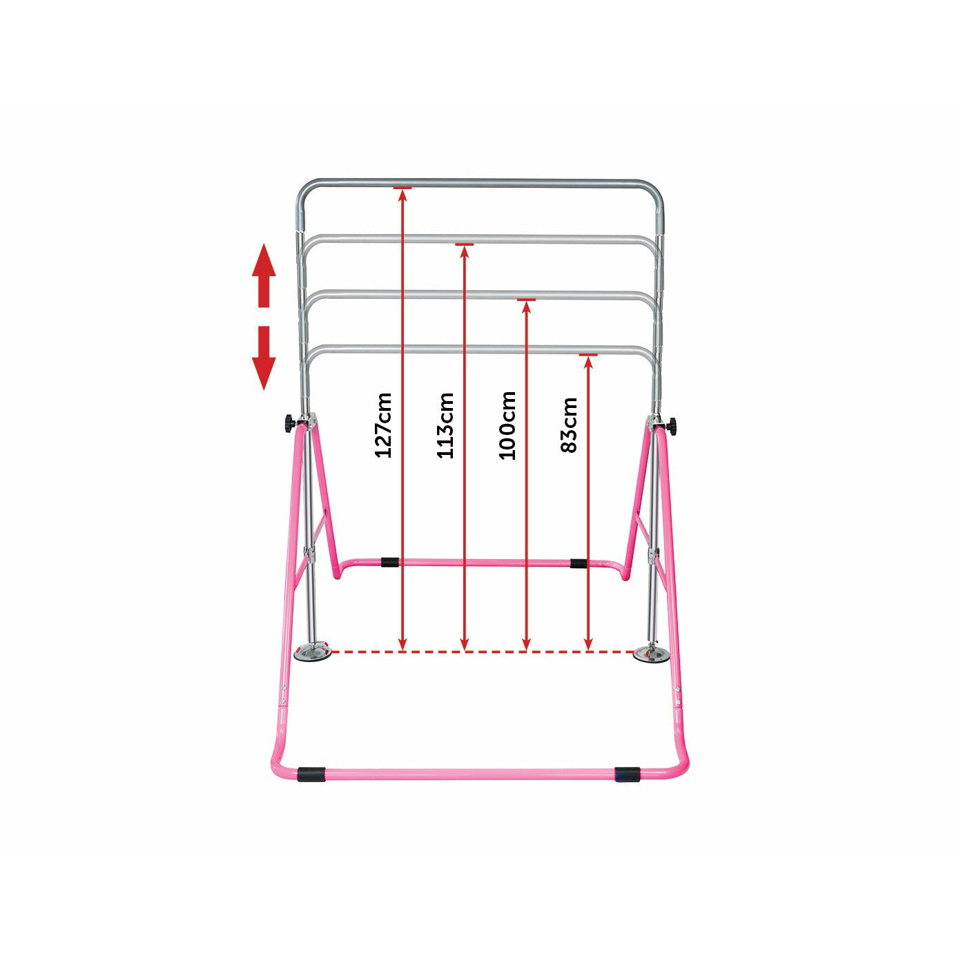 Kids Gymnastics Bars Training Horizontal Bar Monkey Kip Bar Pink