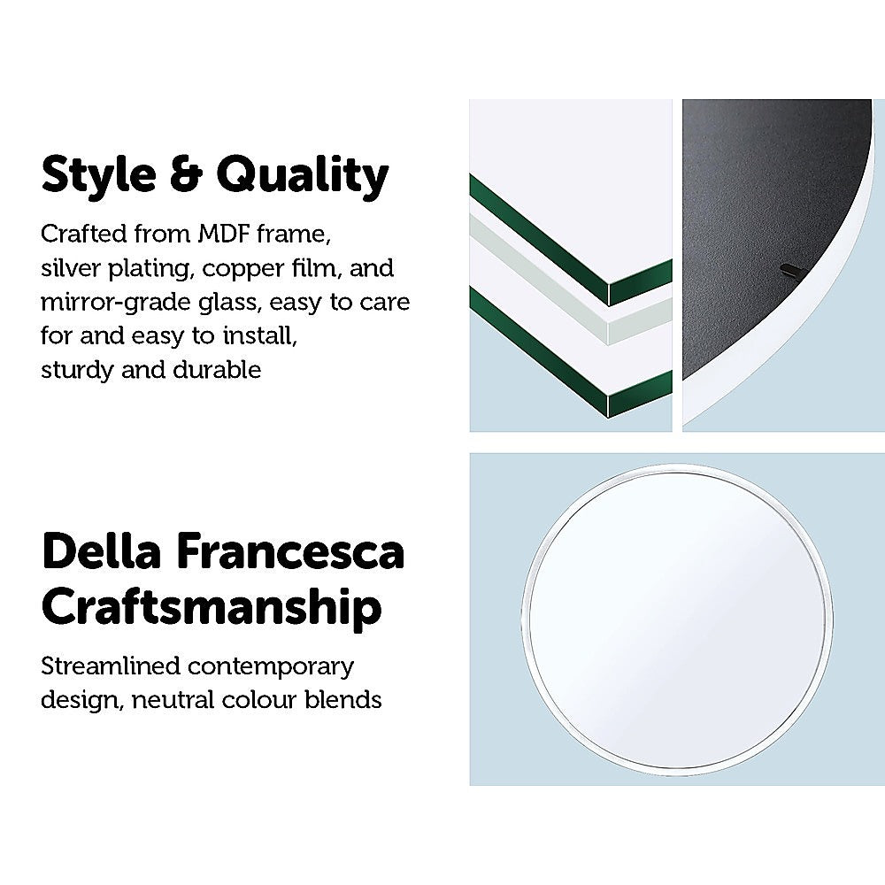 60cm Round Wall Mirror Bathroom Makeup Mirror by Della Francesca