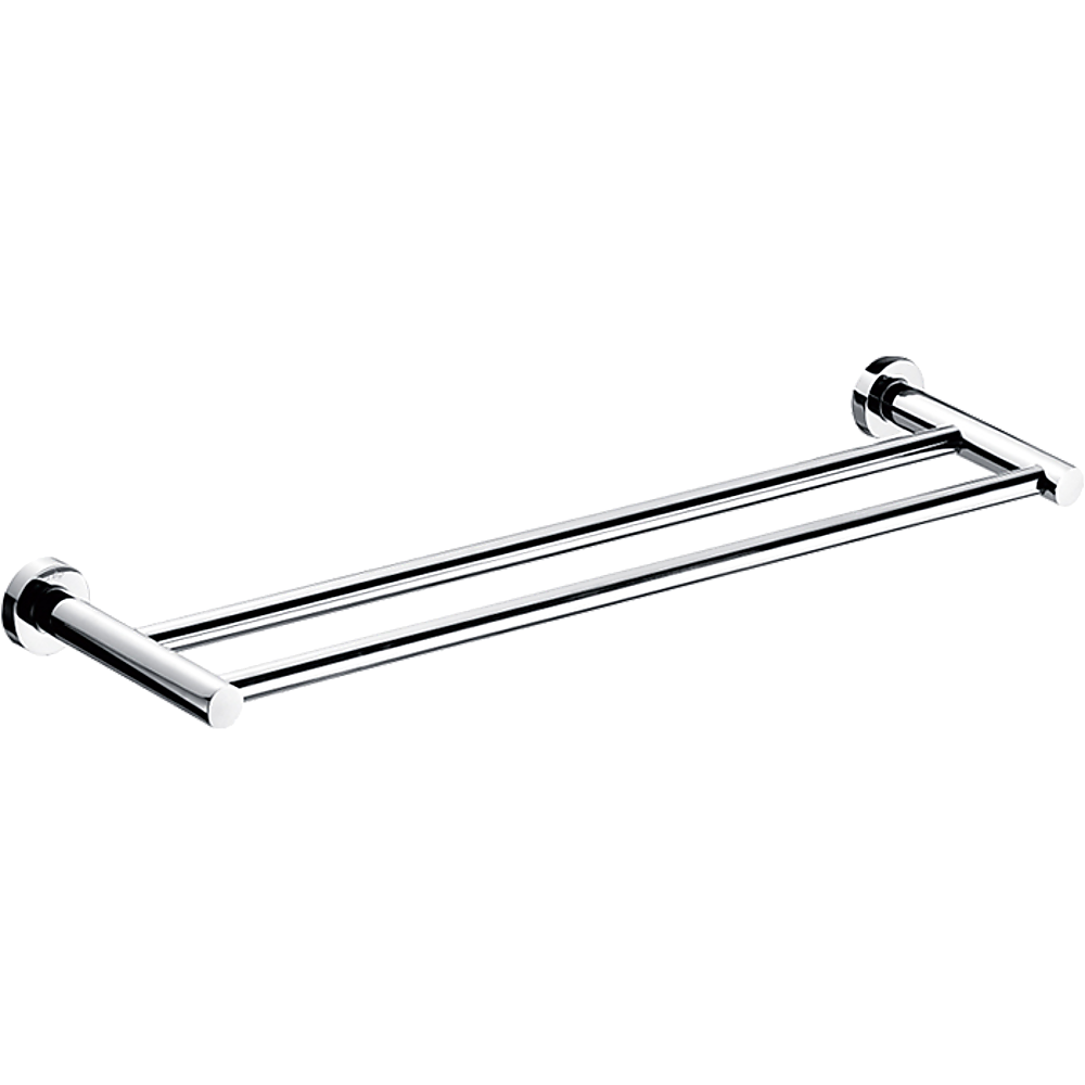 Double Classic Chrome Towel Bar Rail Bathroom
