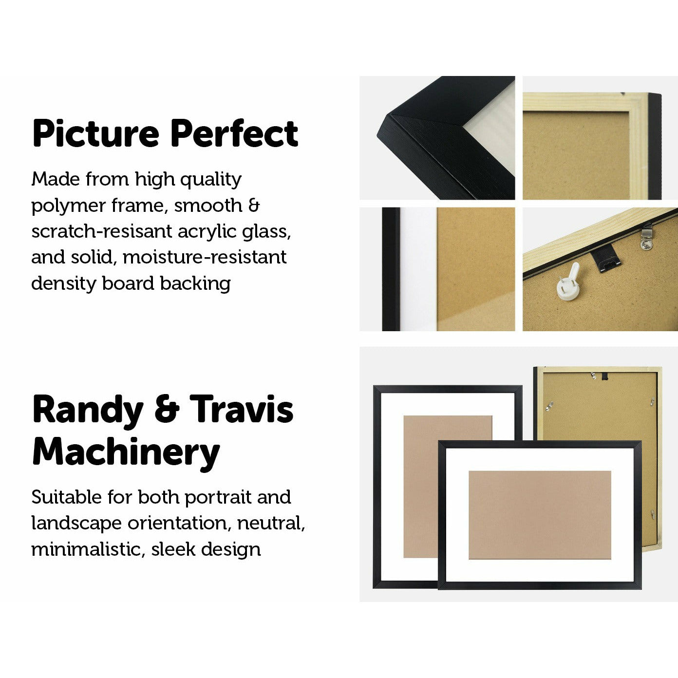 Photo Frames Collage Black A3 Picture Frame Wall Set Home Decor 3PCS