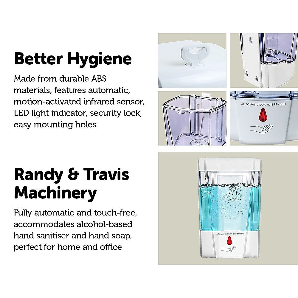 Automatic Liquid Soap/Alcohol Sanitizer Dispenser 700ML Hands-Free Sensor Wall