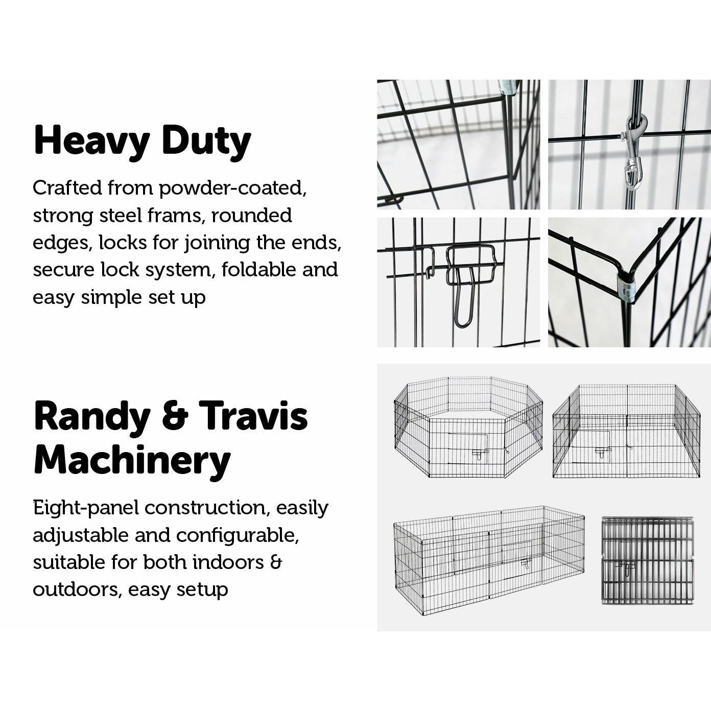 24" 8 Panel Pet Dog Playpen Puppy Exercise Cage Enclosure Fence Play Pen