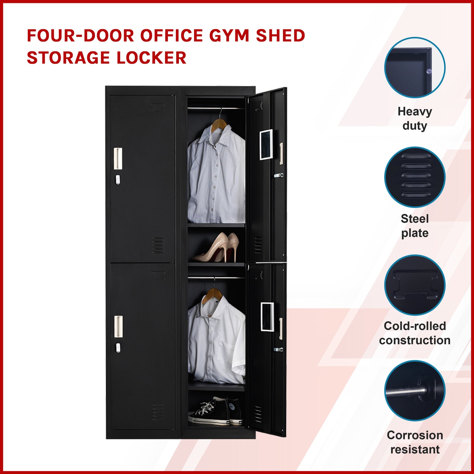 Four-Door Office Gym Shed Storage Locker