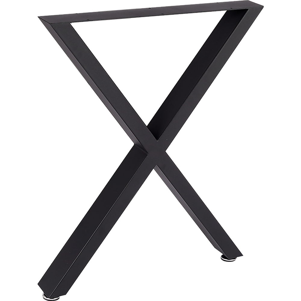 X-Shaped Table Bench Desk Legs Retro Industrial Design Fully Welded - Black