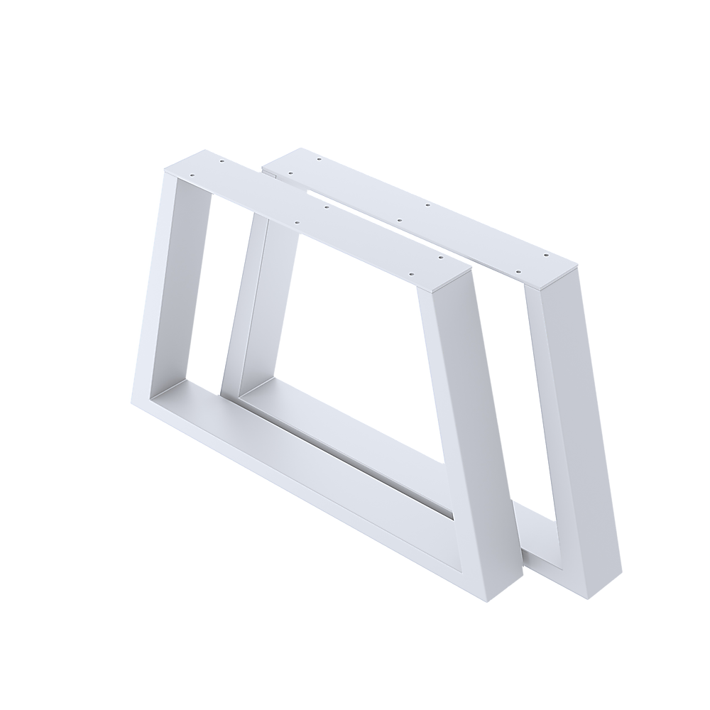 Trapezium-Shaped Table Bench Desk Legs Retro Industrial Design Fully Welded - White