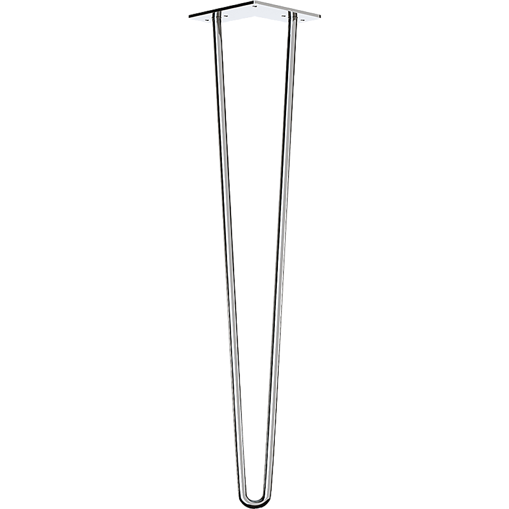 Set of 4 Chrome Retro Hairpin Table Legs 12mm Steel Bench Desk - 71cm