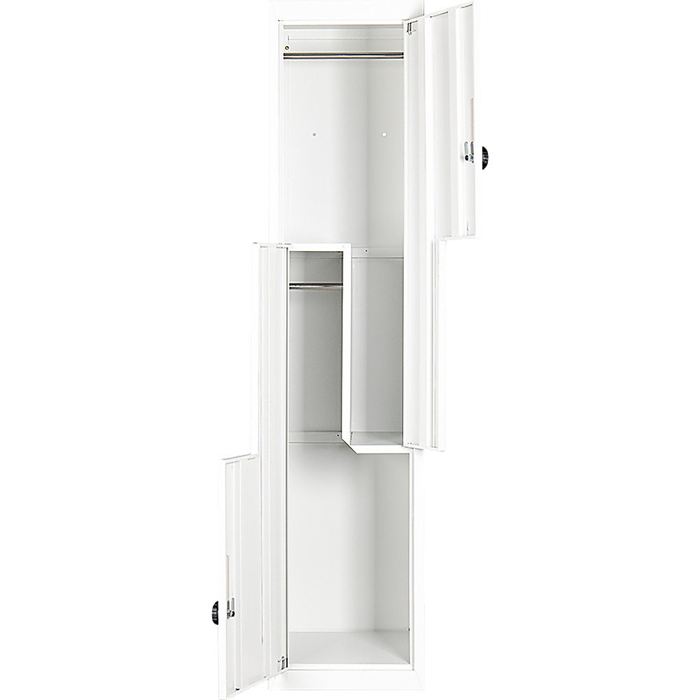 Grey Two-Door L-shaped Office Gym Shed Storage Lockers