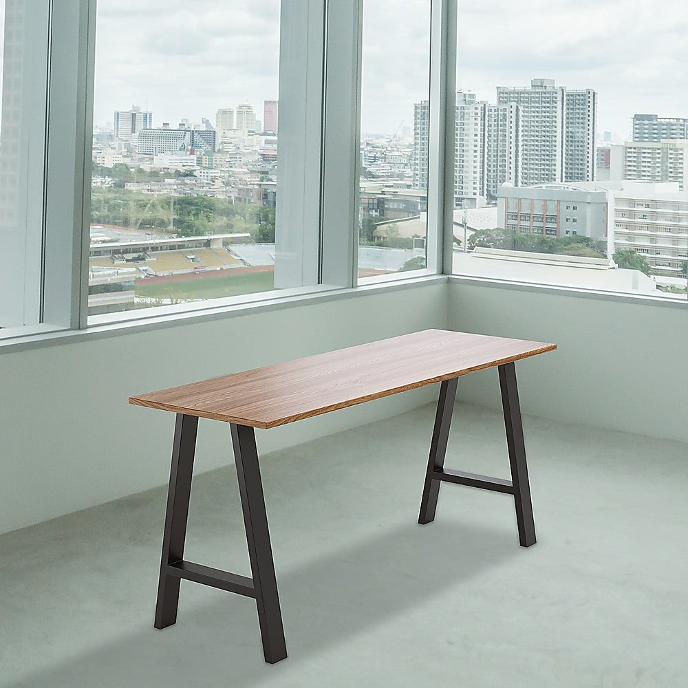 2x Rustic Dining Table Legs Steel Industrial Vintage 71cm - Black