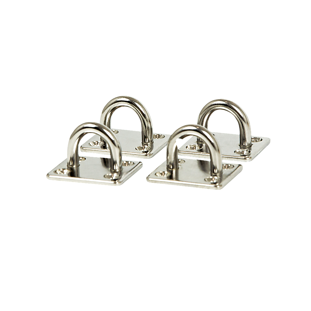 4X M6 304 Stainless Steel Oblong Pad Eye Plate Marine Hardware Staple Hook