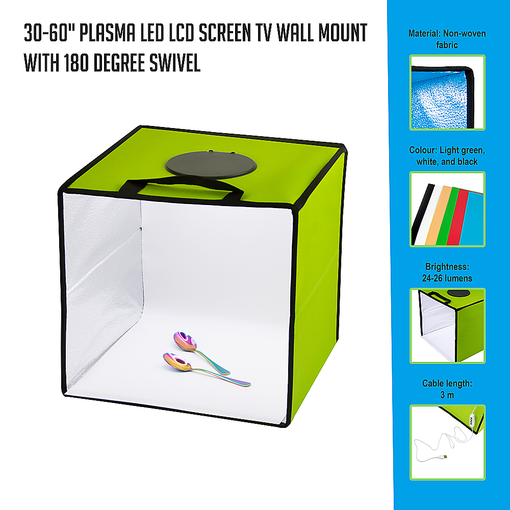 12'' LED Light Room Photo Studio Photography Lighting Tent Kit Backdrop Cube Box