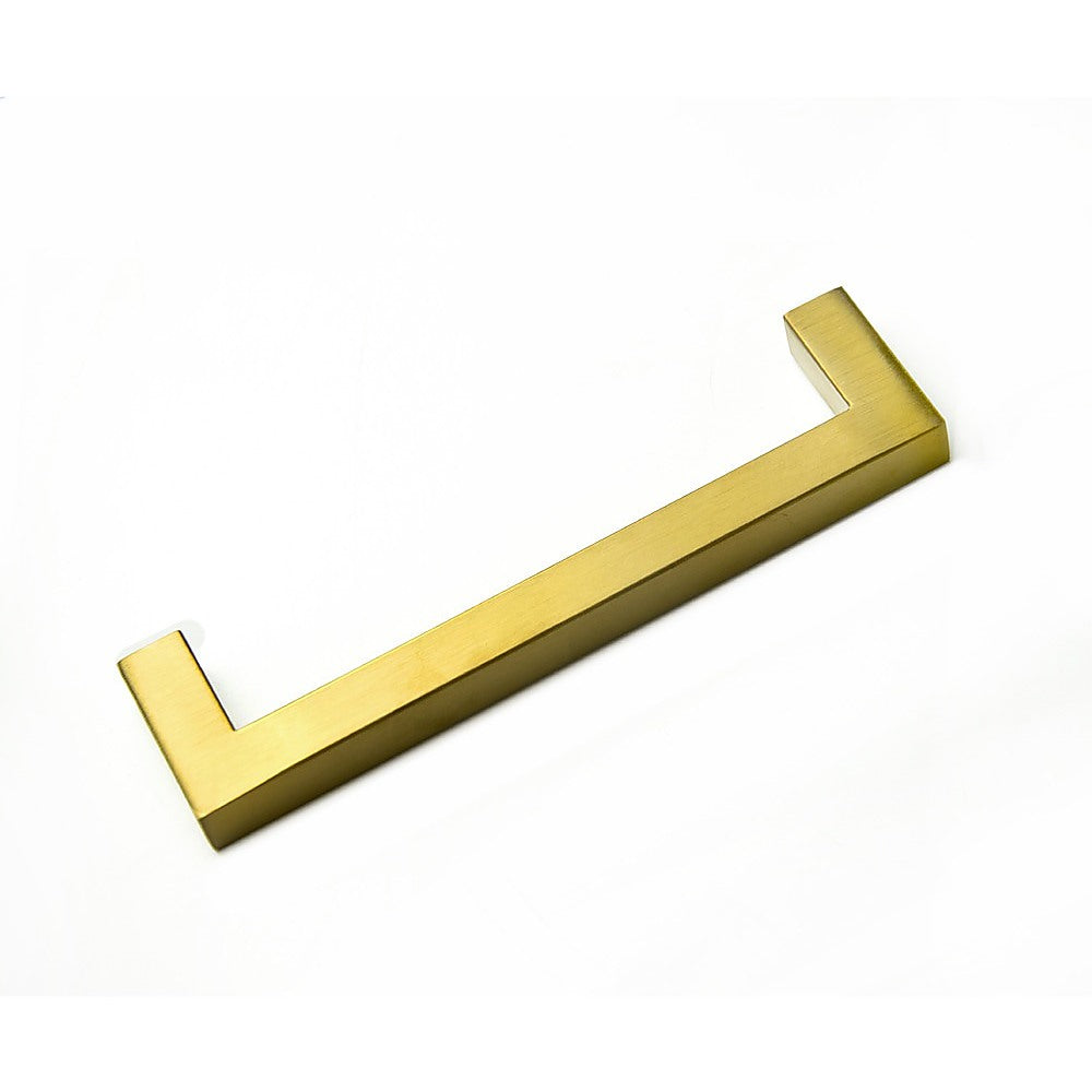 15x Brushed Brass Drawer Pulls Kitchen Cabinet Handles - Gold Finish 128mm