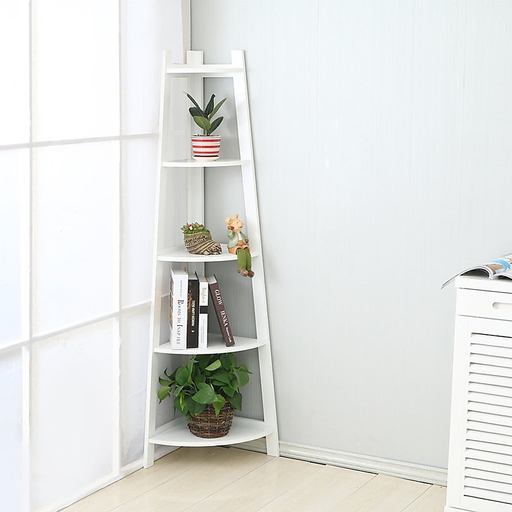Corner Ladder Shelf Bookcase Display Storage Unit
