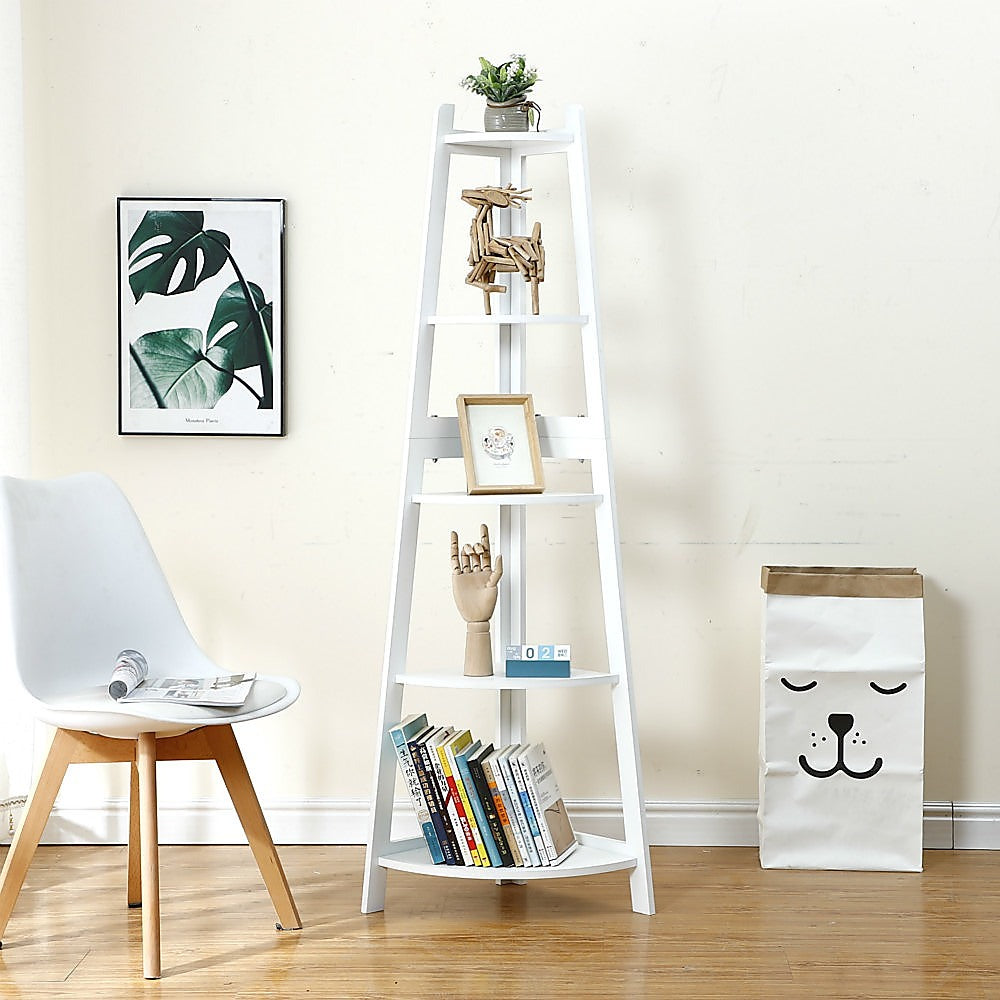 Corner Ladder Shelf Bookcase Display Storage Unit