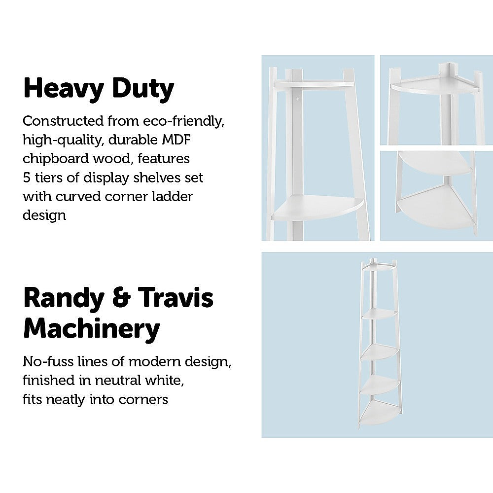 Corner Ladder Shelf Bookcase Display Storage Unit
