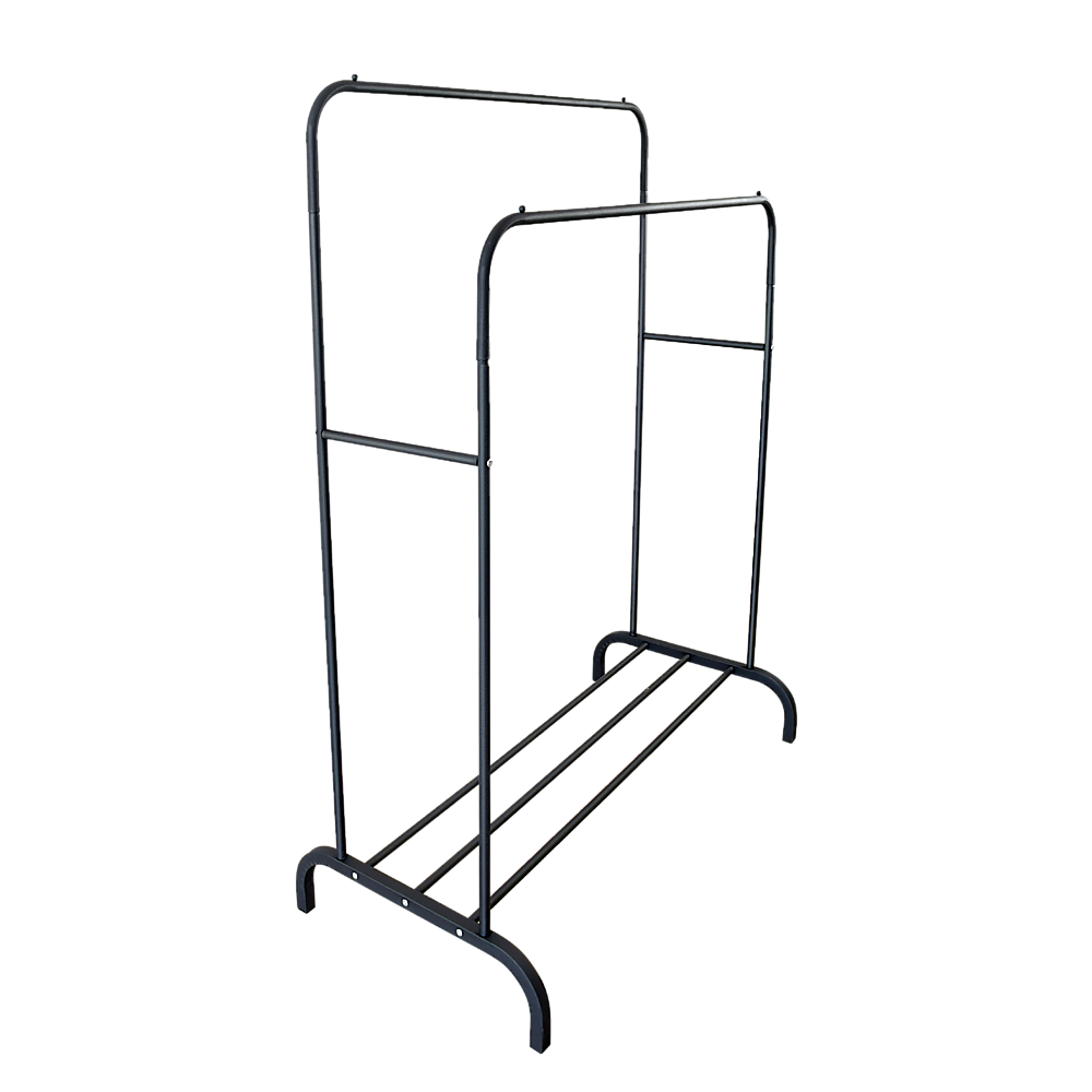 Heavy Metal Double Clothes Rail Hanging Rack Garment Display Stand Storage Shelf