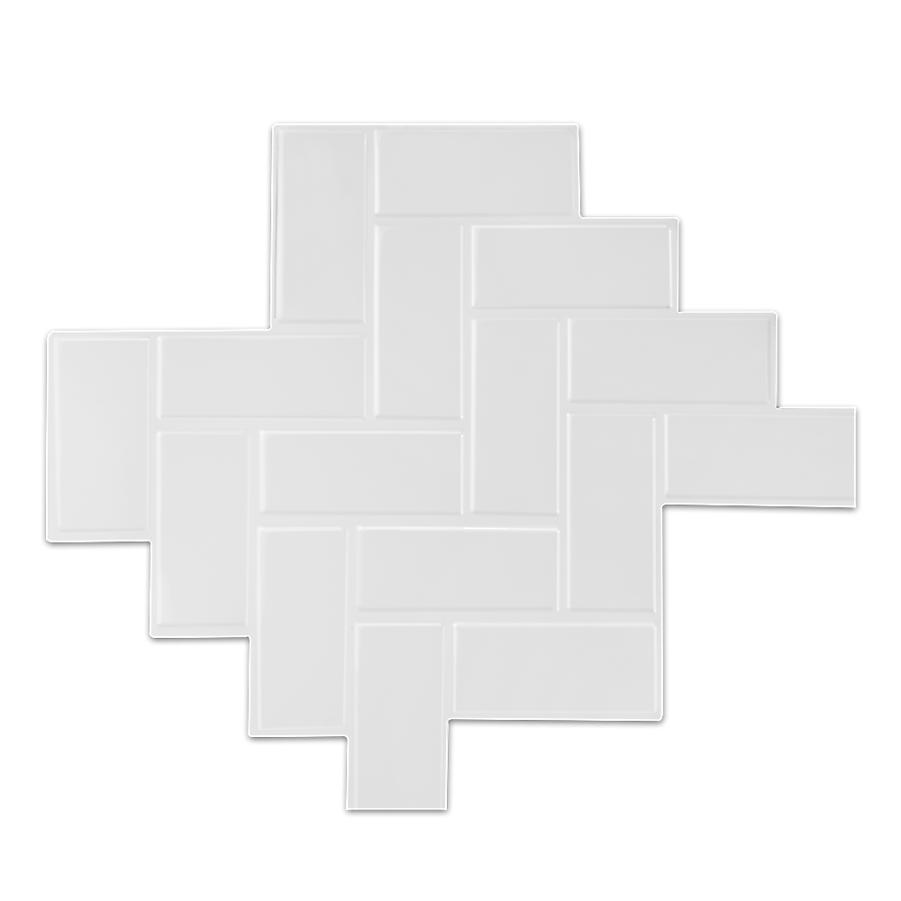 Tiles 3D Peel and Stick Wall Tile Herringbone White (30cm x 30cm x 10 sheets)
