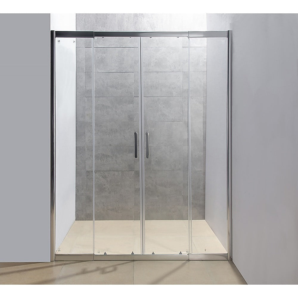 1400mm Sliding Door Safety Glass Shower Screen Chrome By Della Francesca
