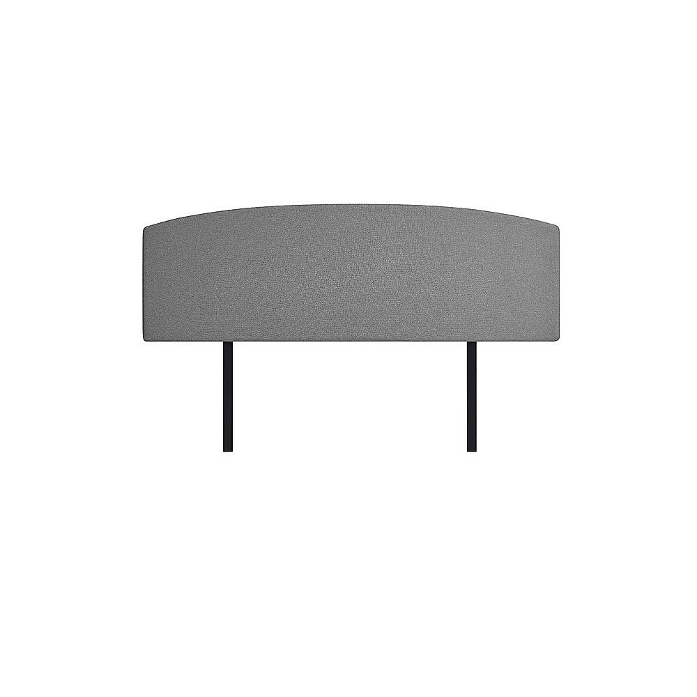 Linen Fabric King Bed Curved Headboard Bedhead - Night Ash