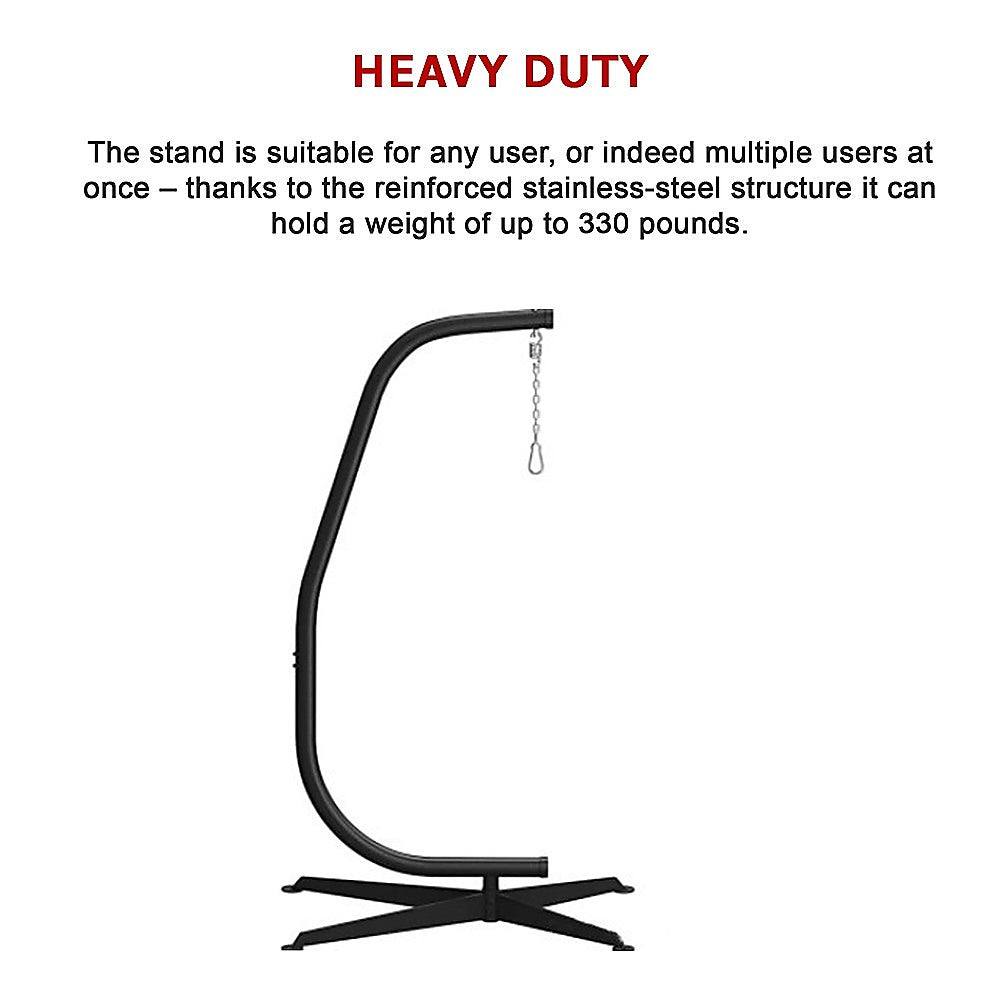 Hammock C Stand Solid Steel Construction for Hanging Air Porch Swing Chair