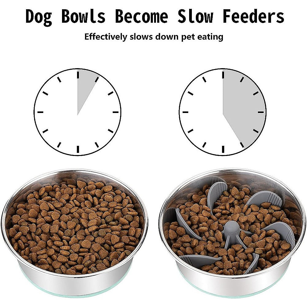 2x Dog Bowl Slow Feeder Insert
