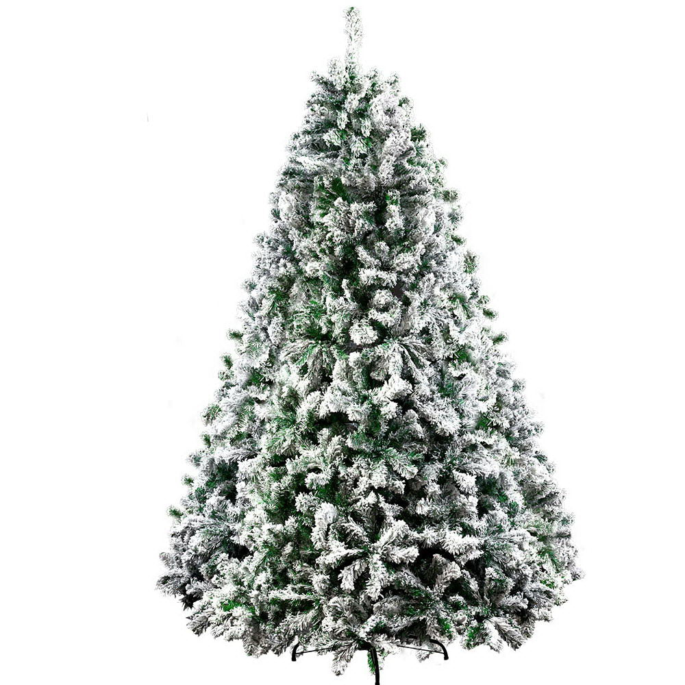 Jingle Jollys Christmas Tree 2.4M Xmas Trees Decorations Snowy 1500 Tips
