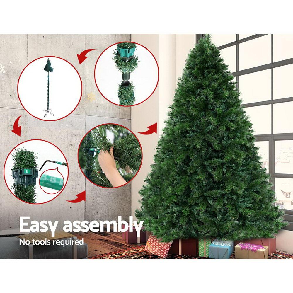 Jingle Jollys Christmas Tree 2.4M Xmas Trees Decorations Pine-Needle 2100 Tips