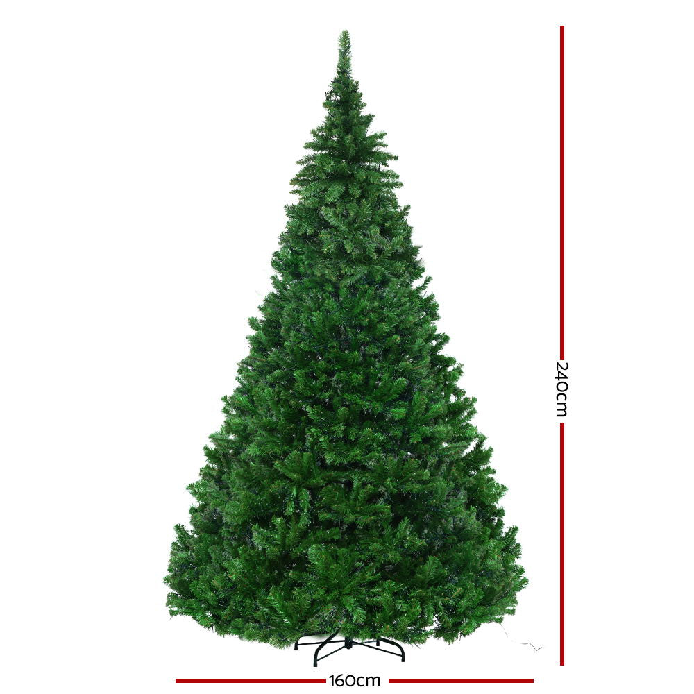 Jingle Jollys Christmas Tree 2.4M Xmas Tree with 3190 LED Lights Warm White