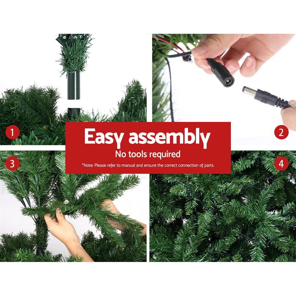 Jingle Jollys Christmas Tree 1.8M With 874 LED Lights Warm White Green