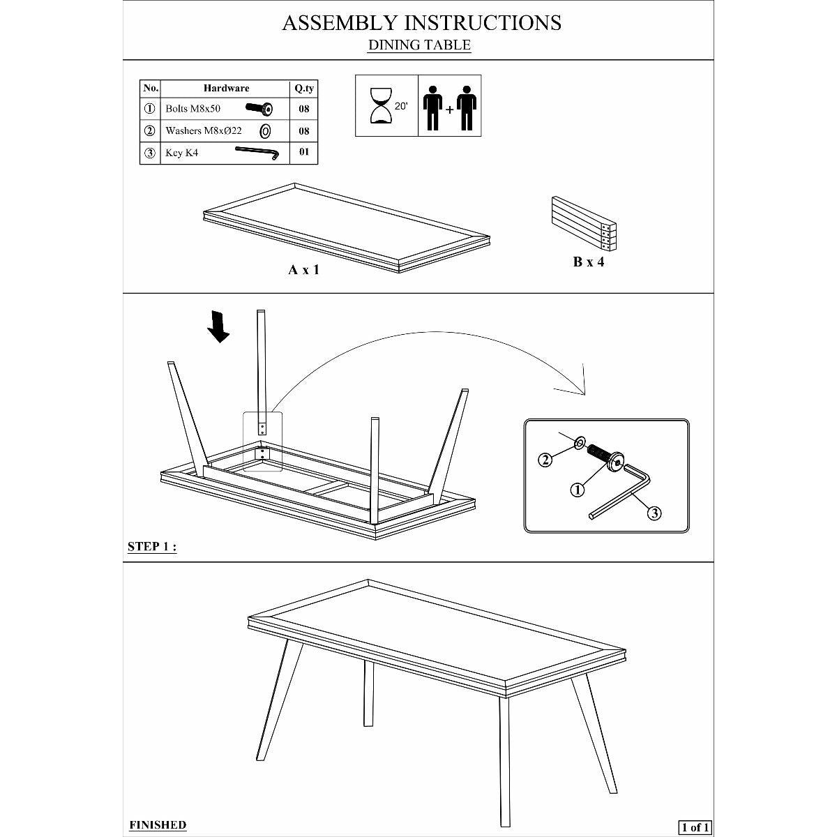 Dining Table 180cm Medium Size Solid Acacia Wooden Frame in Silver Brush Colour