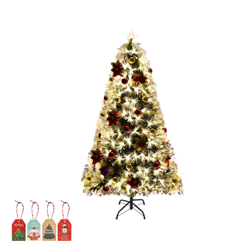 Santaco Christmas Tree 1.8M 6Ft Xmas Decorations Fibre Optic Multicolour Lights