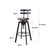 Levede Industrial Adjustable Swivel Bar Stools With Back Wood Counter Chairs x1