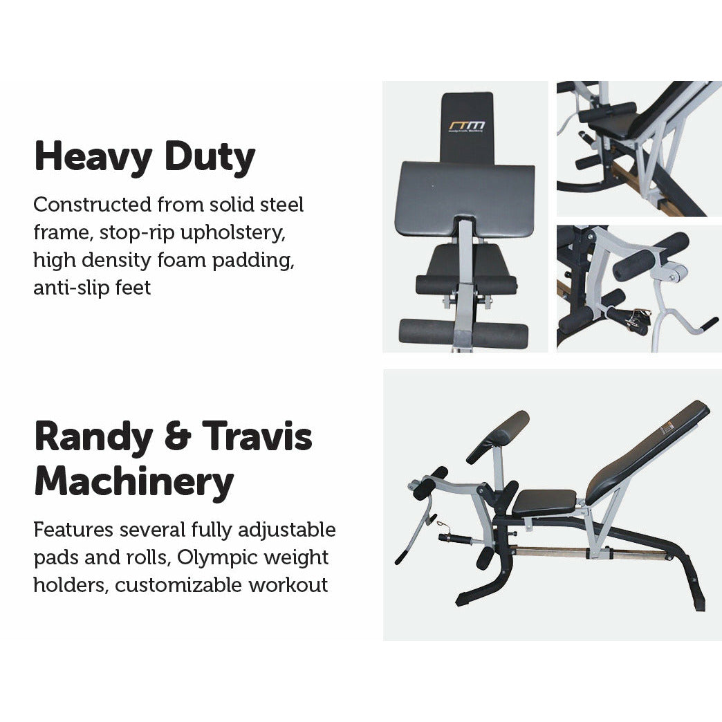 FID Flat Incline Decline Bench Press w/ Leg Extension