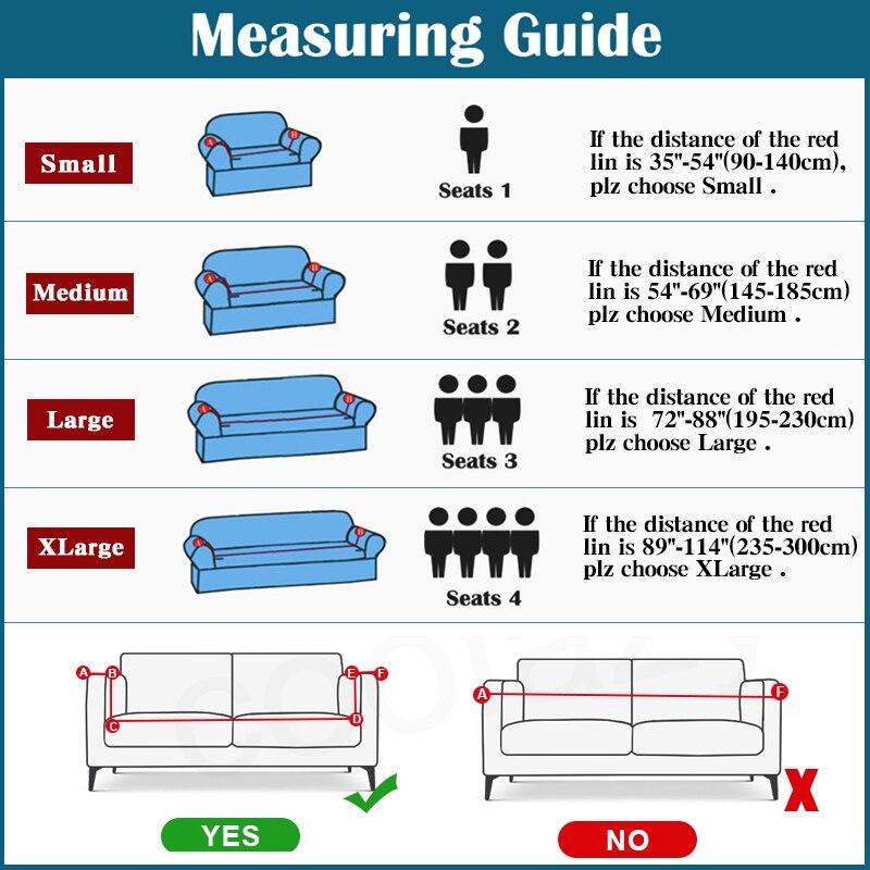 Anyhouz 4 Seater Sofa Cover Black Style and Protection For Living Room Sofa Chair Elastic Stretchable Slipcover