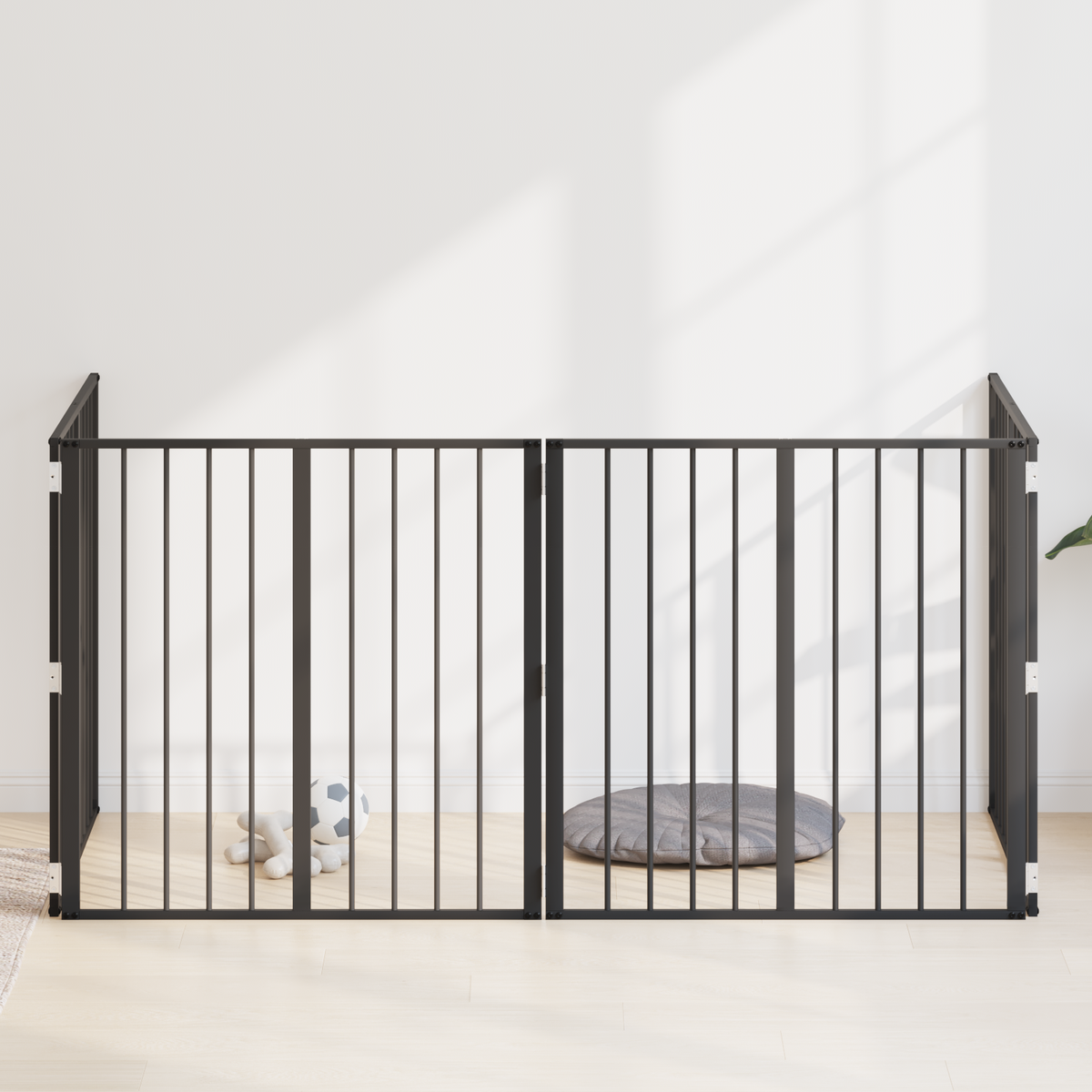 Dog Gate 4 pcs Black 80 x 80 cm Galvanised Steel