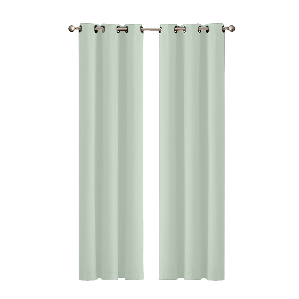 2x Blockout Curtains Panels 3 Layers Green-1910113266256973824