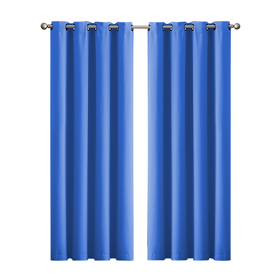 2x Blockout Curtains Panels 3 Layers Blue CD1003-140X230-BK-1919892929523093504