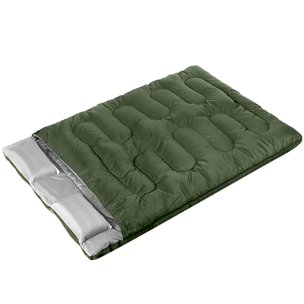 Mountview Sleeping Bag Double Bags Outdoor Army Green-1954802651946422272