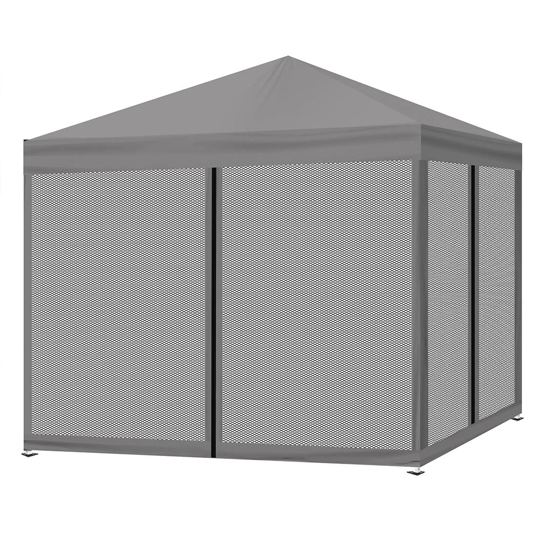 Mountview Gazebo 3x3m Pop Up Marquee Grey-1954802644799328256