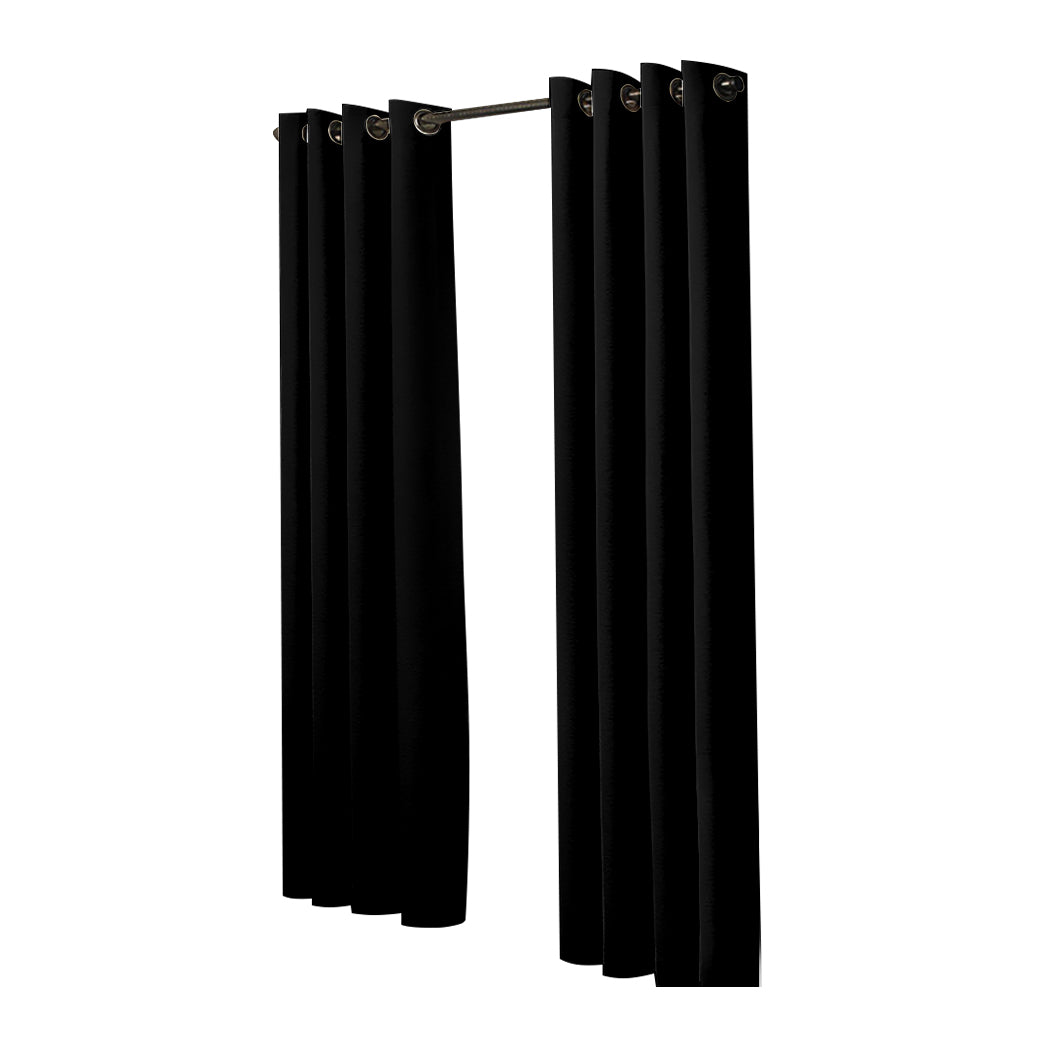 2x Blockout Curtains Panels 3 Layers Black-1910113265929818112
