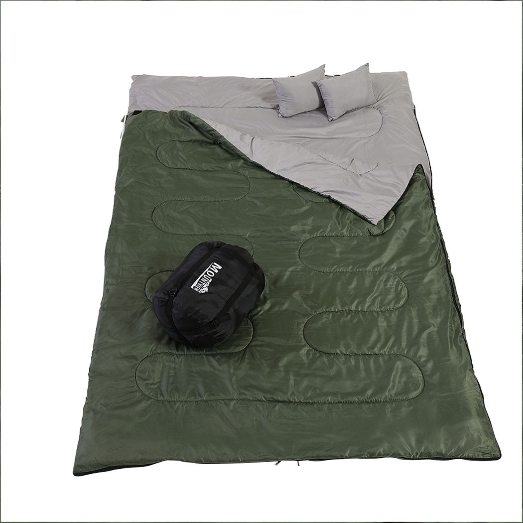 Mountview Sleeping Bag Double Bags Outdoor Army Green-1954802651946422273
