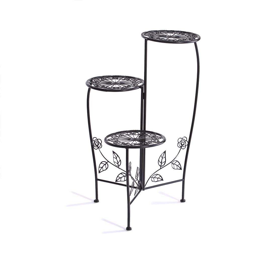 Plant Stand Outdoor Indoor Flower Pots Black-1954802661400383489