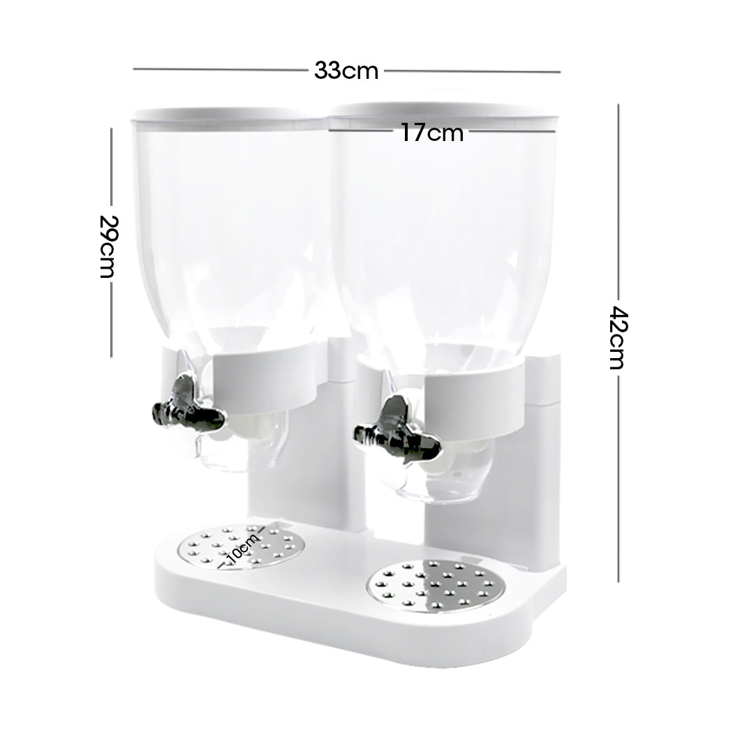 TOQUE Double Cereal Dispenser Dry Food White-1954802892246487042