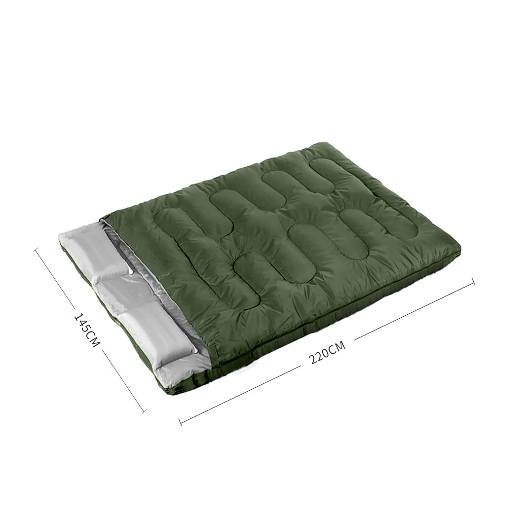 Mountview Sleeping Bag Double Bags Outdoor Army Green-1954802651946422274
