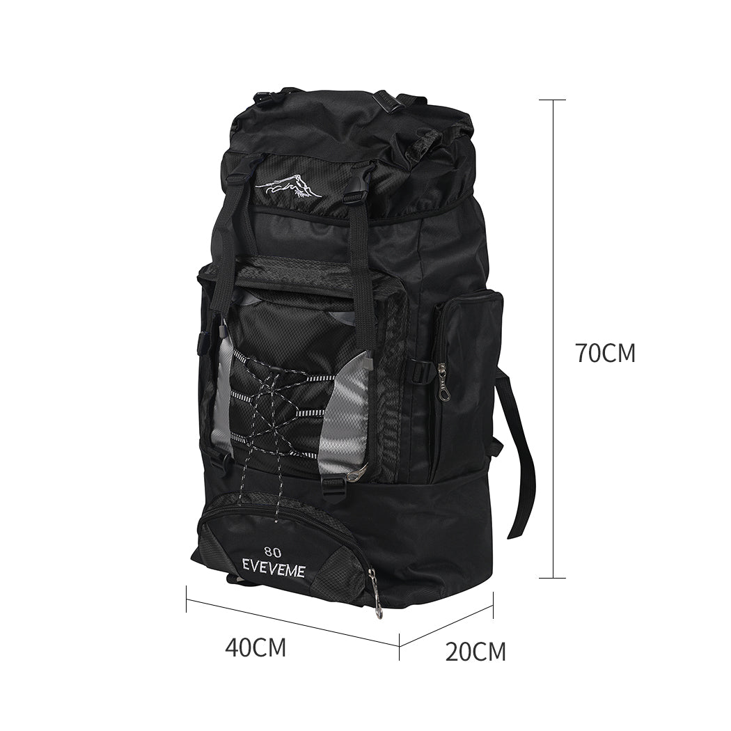 Military Backpack Tactical Hiking Camping Black-1954802640361754626