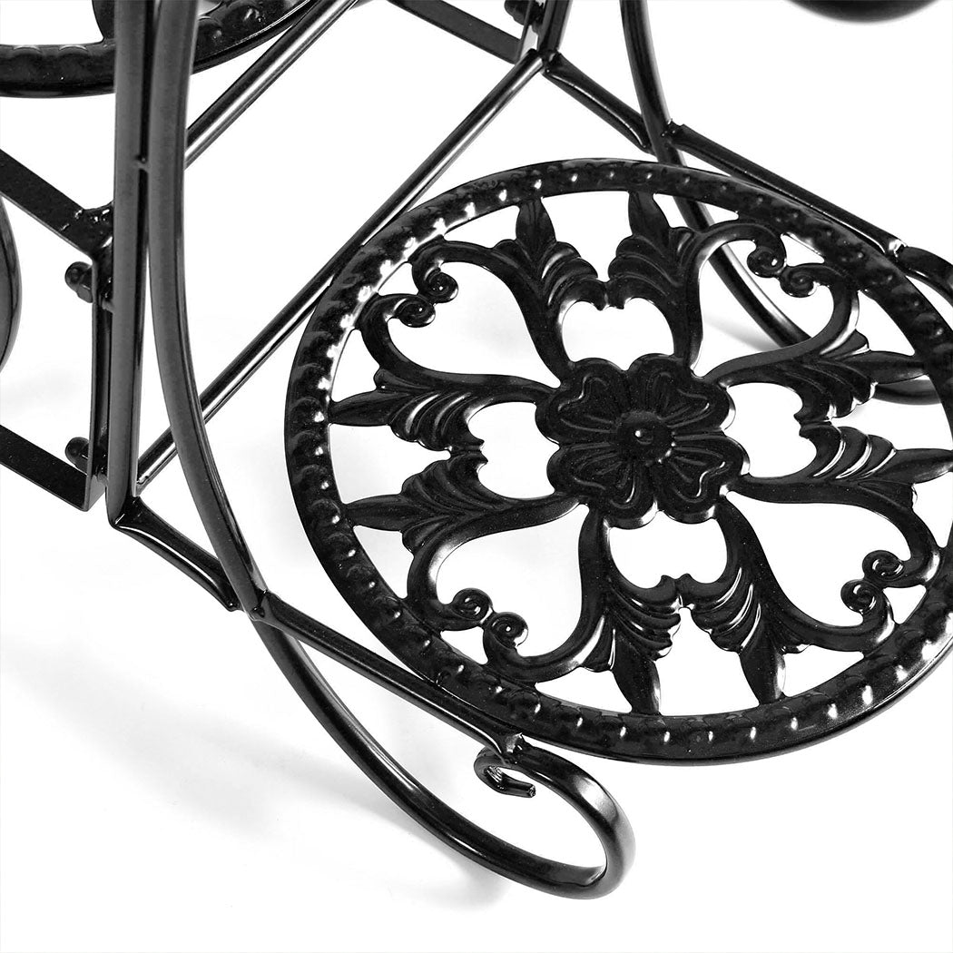 Levede Plant Stand Outdoor Indoor Metal Black-1954802339848261635