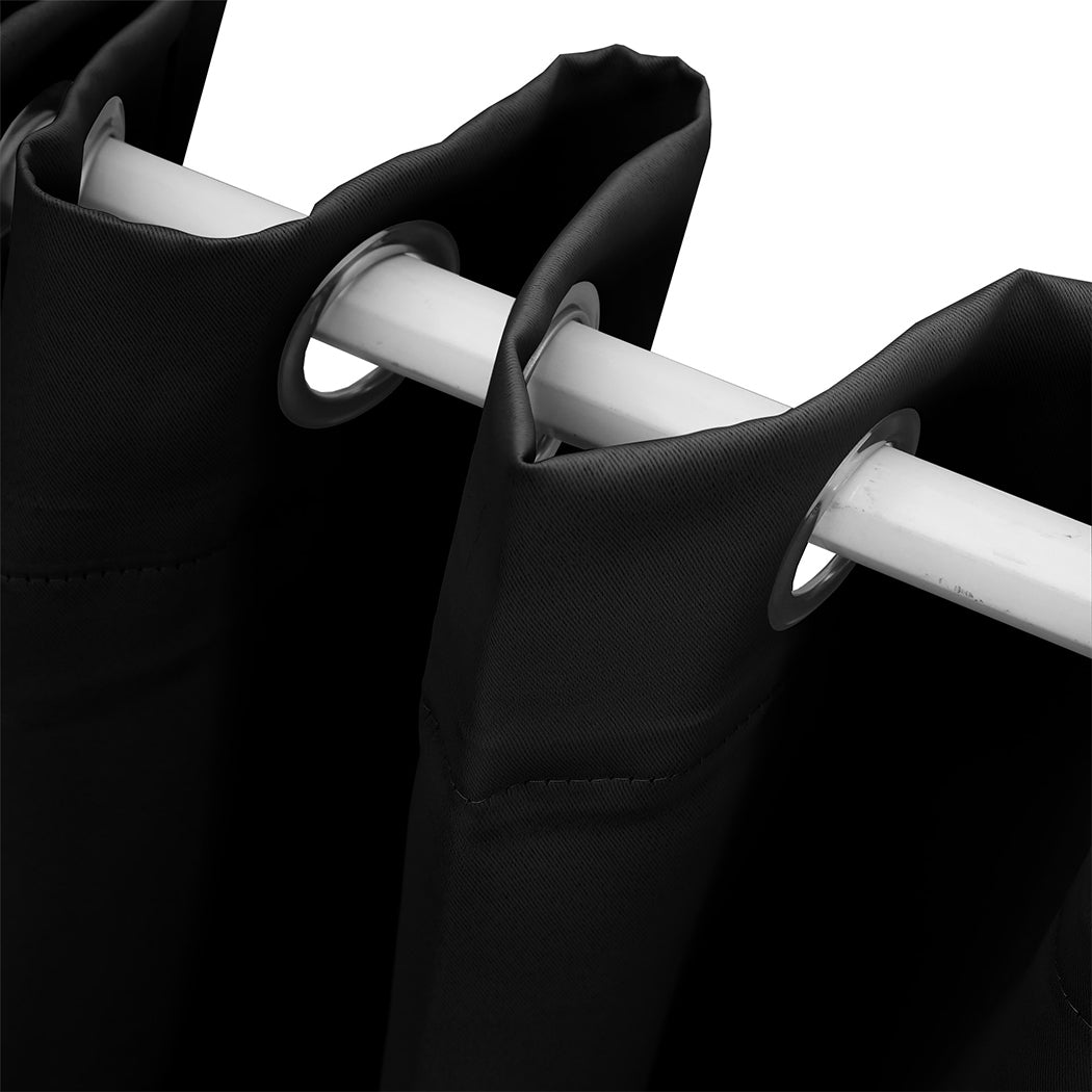 2x Blockout Curtains Panels 3 Layers Black-1910113265929818115